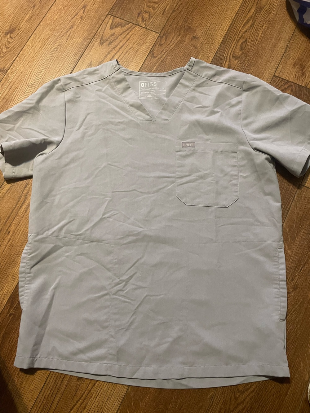 FIGS Technical Collection Catarina 1 Pocket Scrub Top Retired Cement Gray